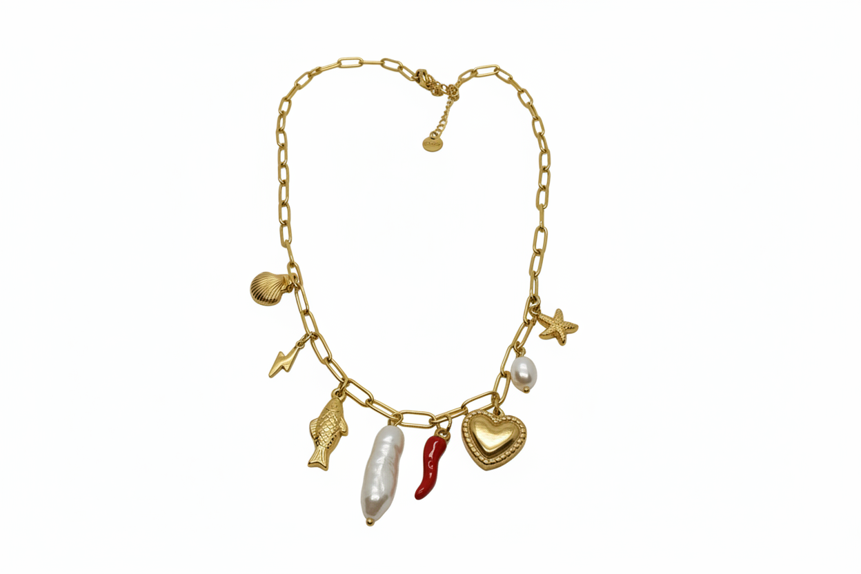 Collier Sandra vue plat fond blanc