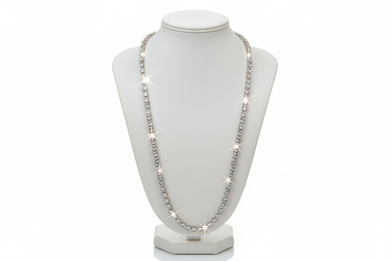Collier sautoir allongé sur buste