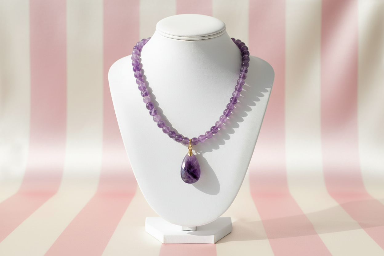 Collier sur buste - rayures droites