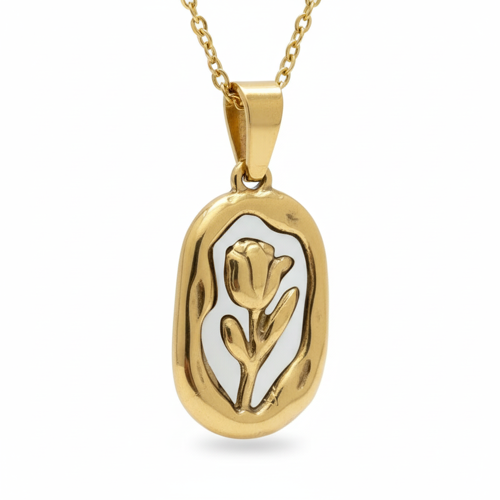 Collier Tulipe détail tulipe sur fond blanc