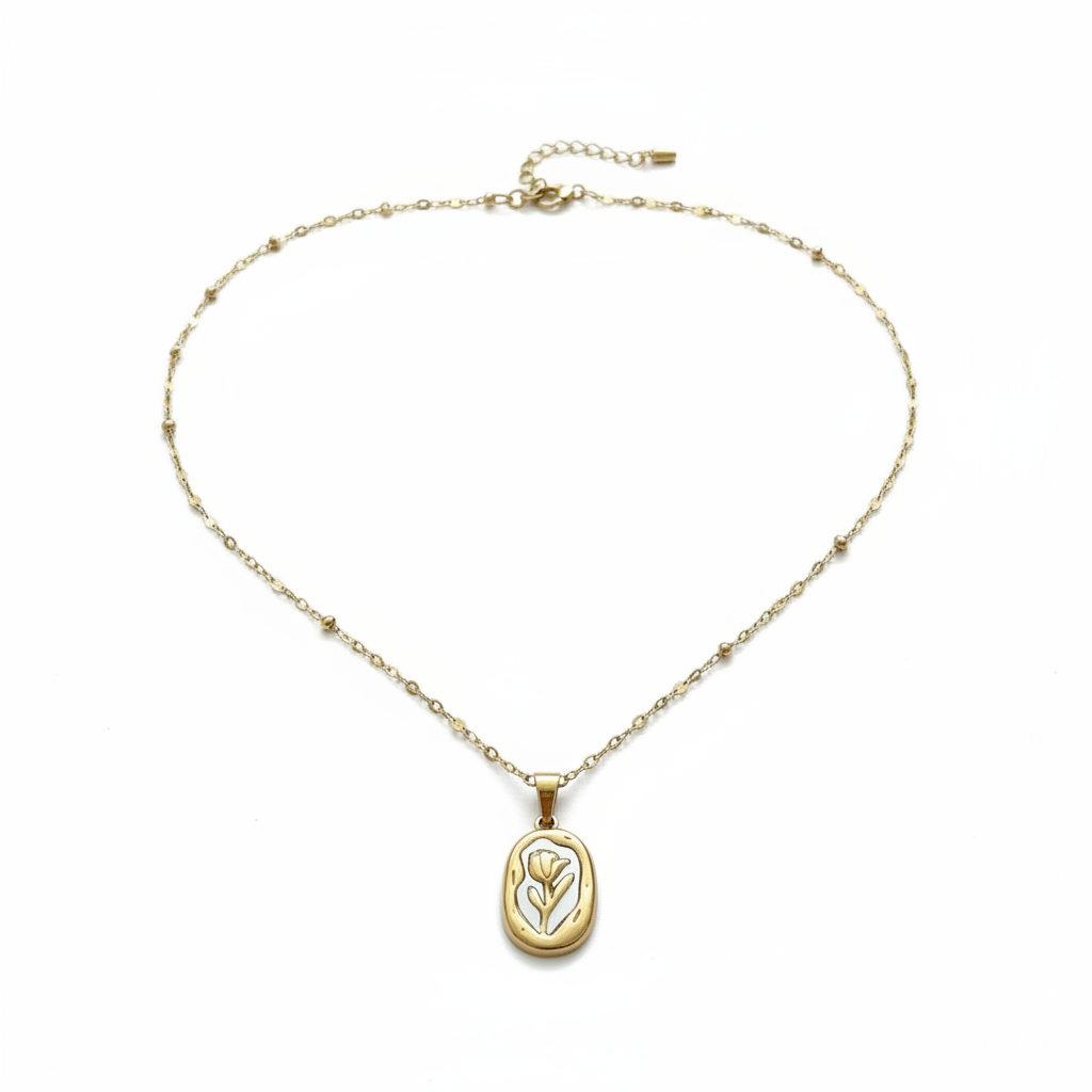 Collier Tulipe vue complète sur fond blanc