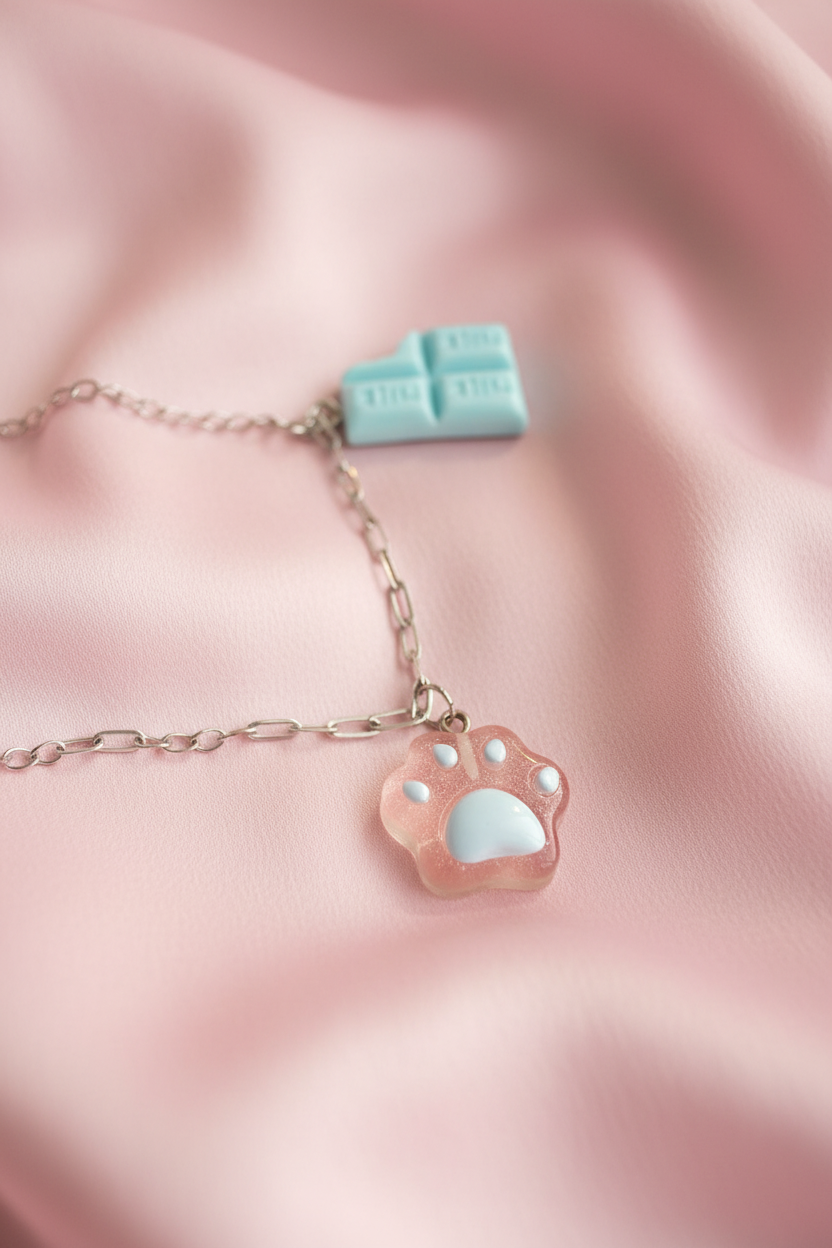 Gros plan charms fond rose poudre