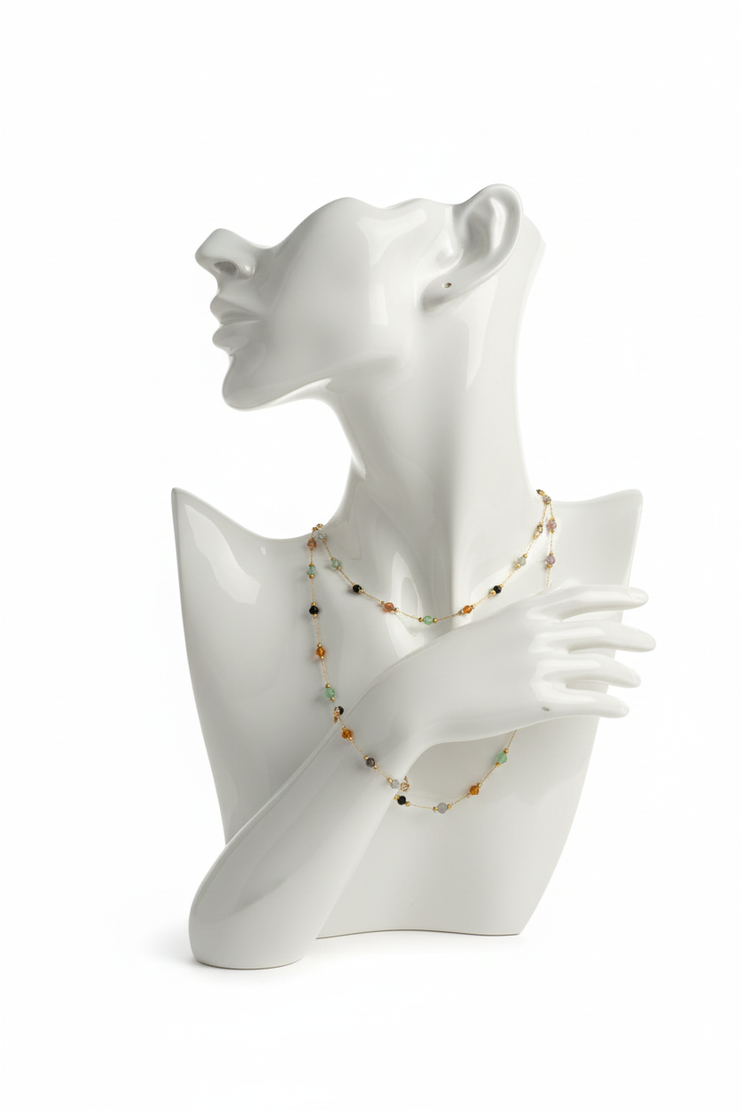 Parure Ambre sur buste