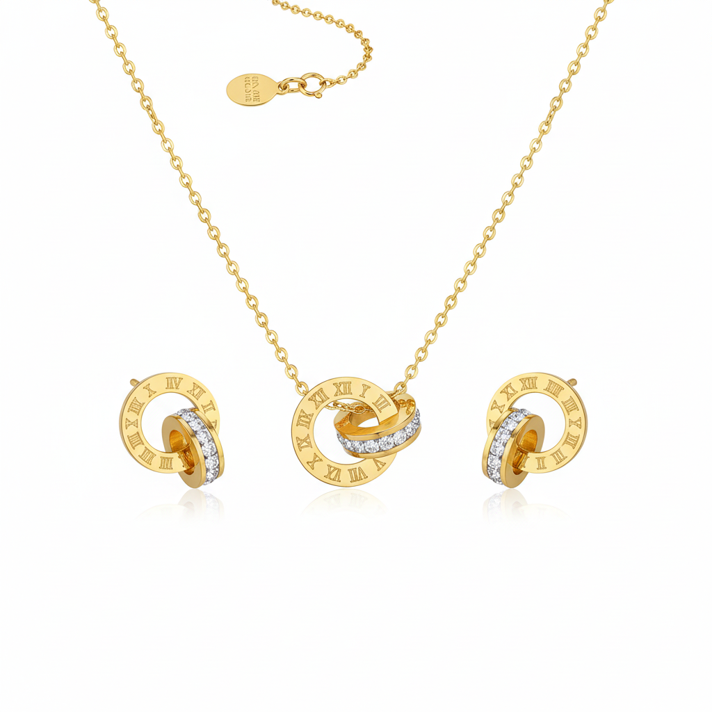 Parure anneaux romains vue principale sur fond blanc