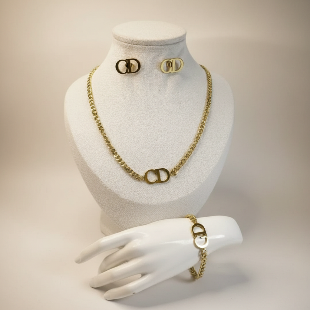 Parure Carla complète - Sur buste avec bracelet