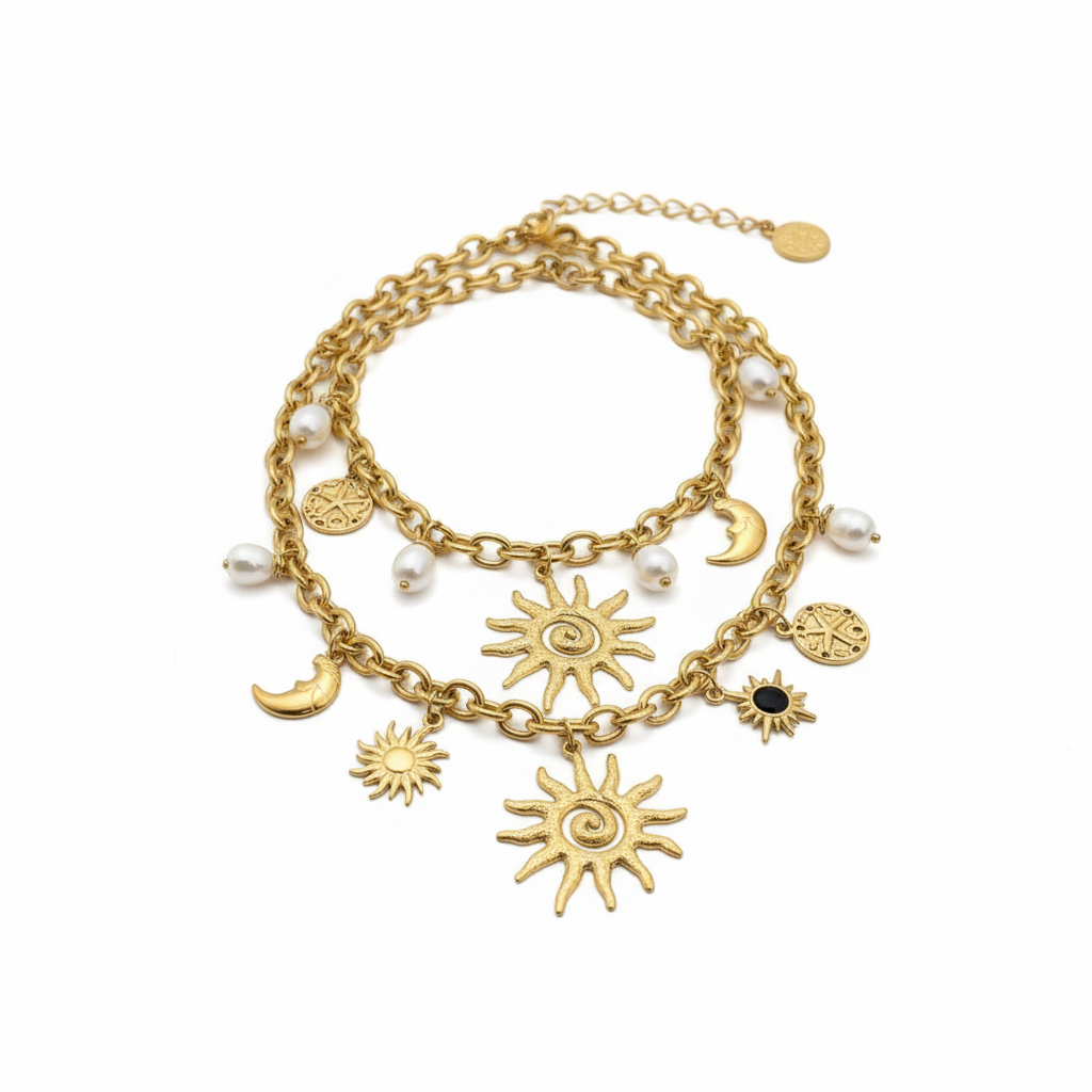 Parure Soleil des tropiques sur fond blanc