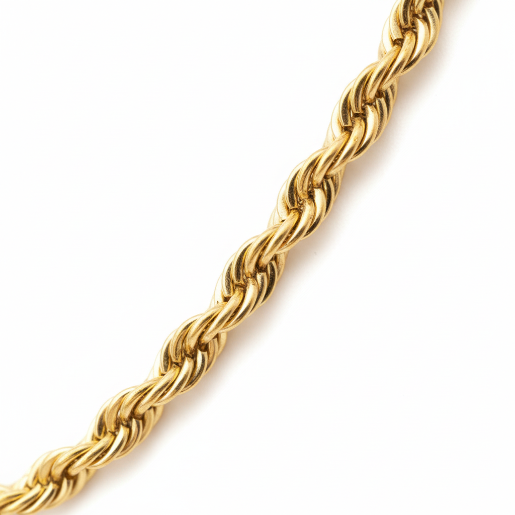 Parure torsadée détail collier sur fond blanc