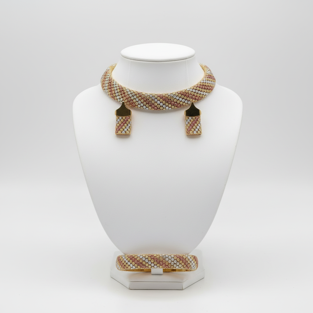Parure Tribal en couleurs - sur buste avec bonnes couleurs