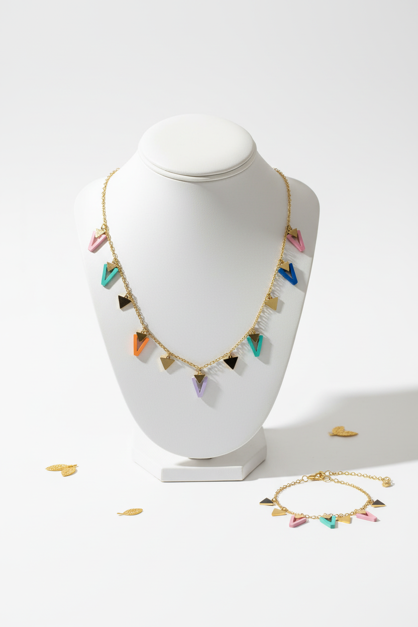 Parure Vintage - collier sur buste et bracelet